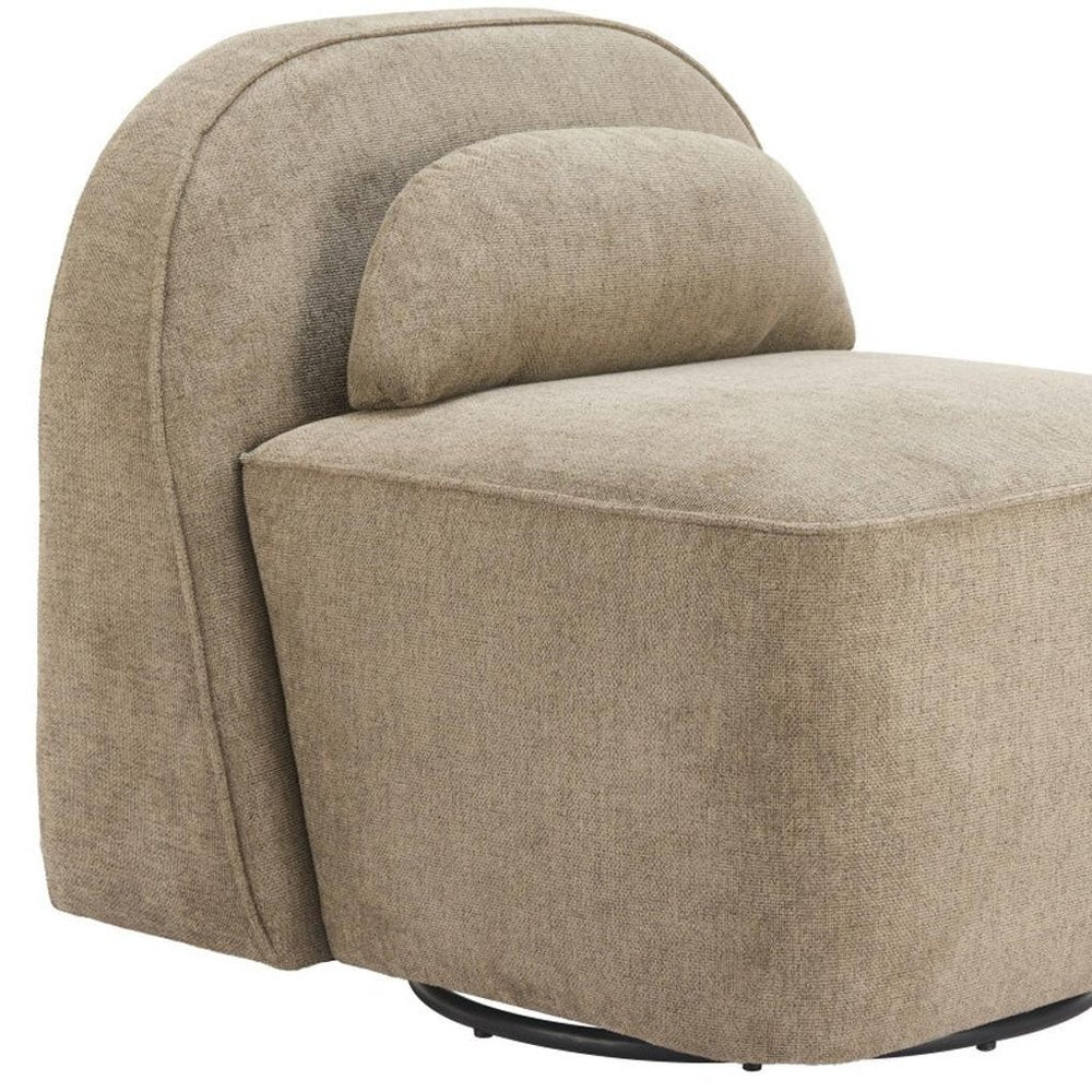 32" Brown Arch Swivel Side Chair