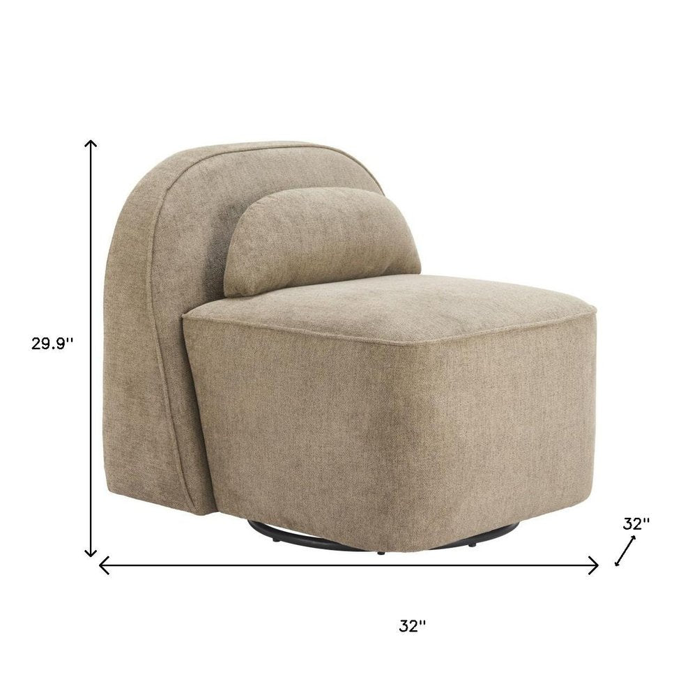 32" Brown Arch Swivel Side Chair