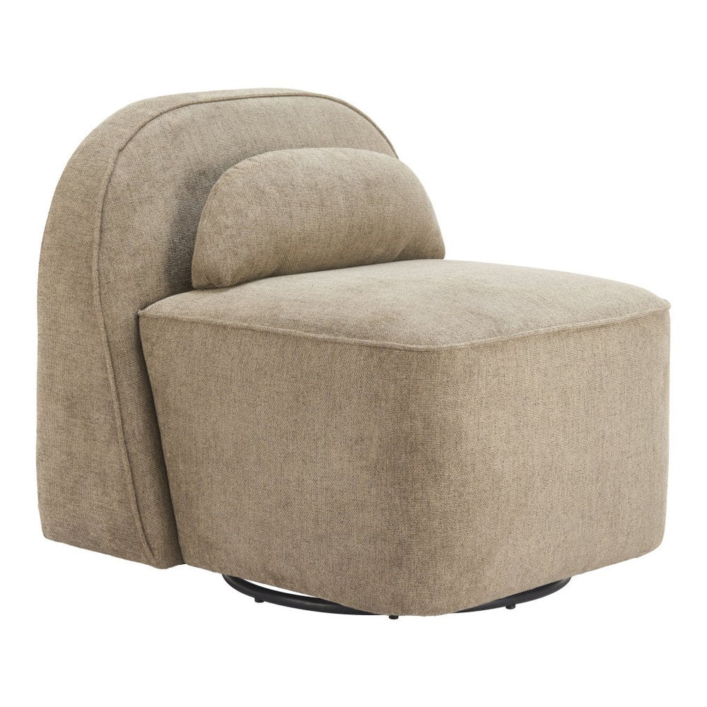 32" Brown Arch Swivel Side Chair
