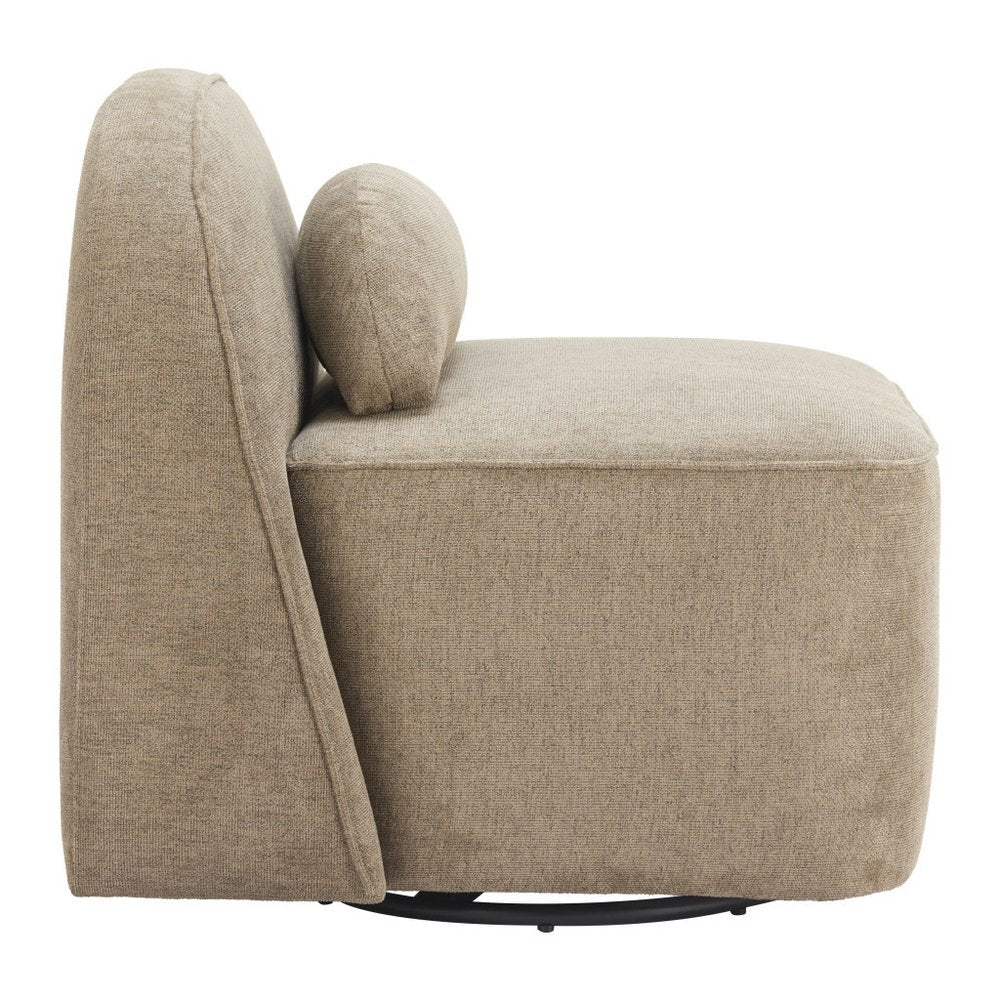 32" Brown Arch Swivel Side Chair
