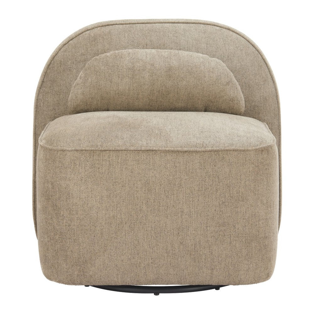 32" Brown Arch Swivel Side Chair