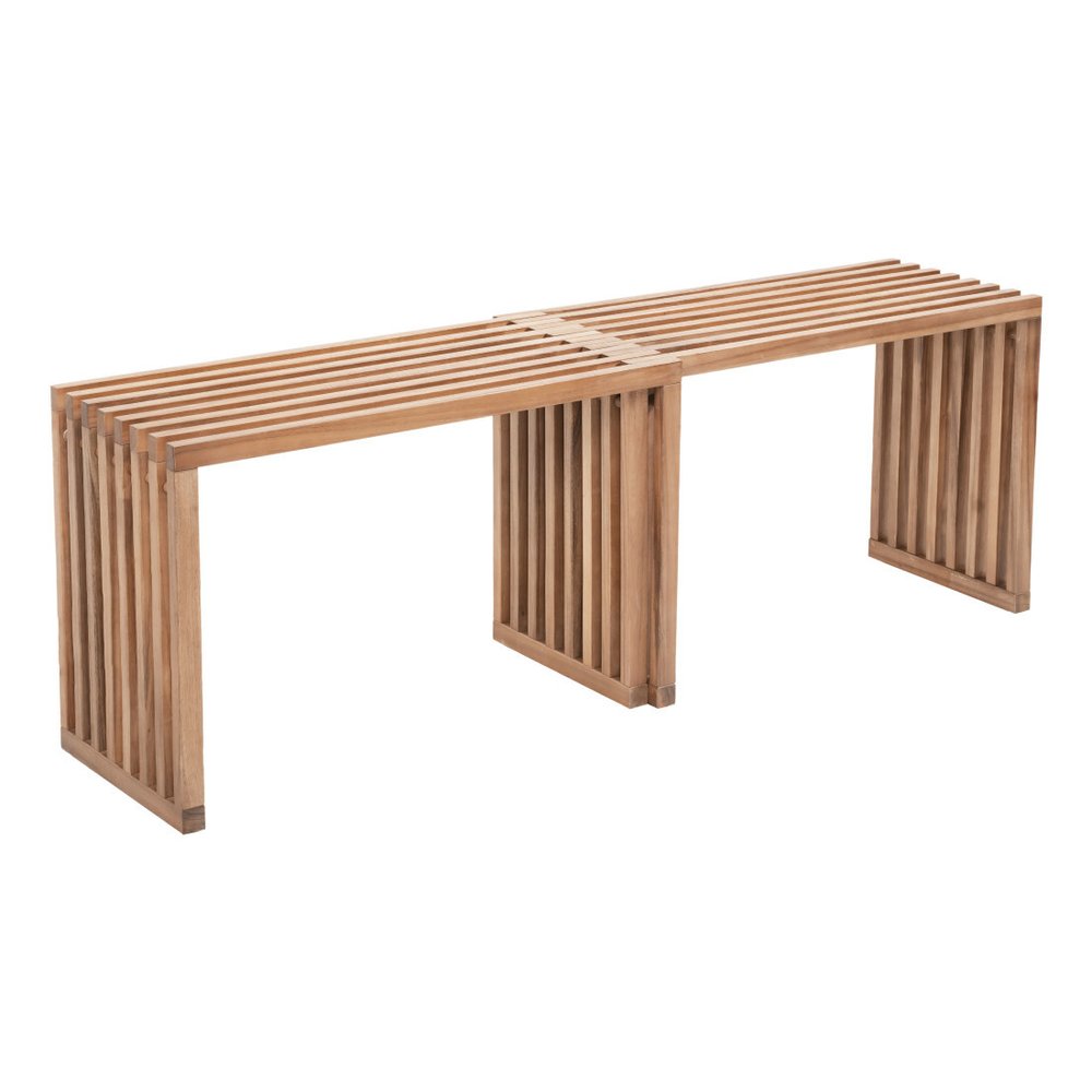 54" Acacia Wood Modular Patio Bench
