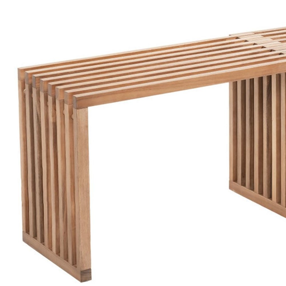 54" Acacia Wood Modular Patio Bench