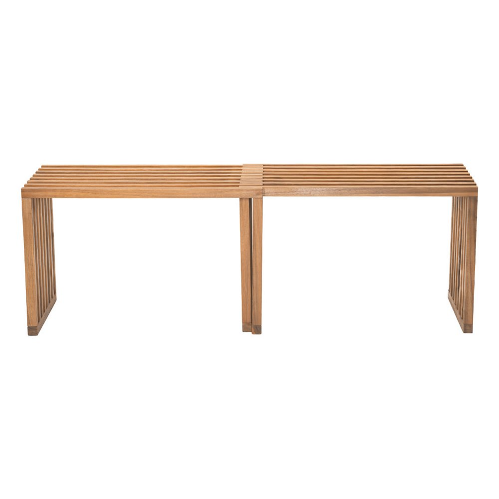 54" Acacia Wood Modular Patio Bench