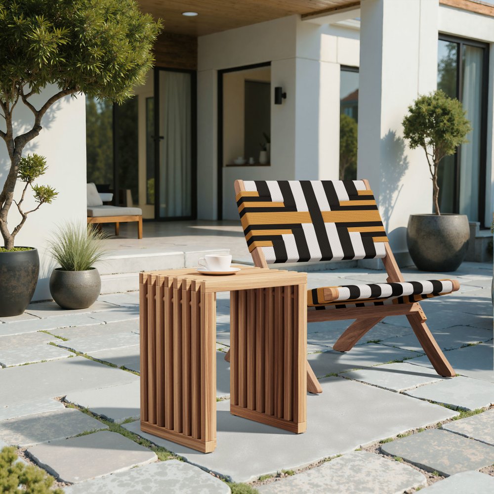 27" Acacia Wood Modular Patio Bench