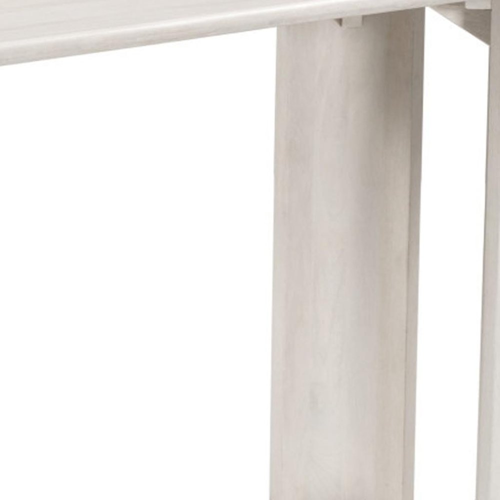 58" White Oval Wood Console Table