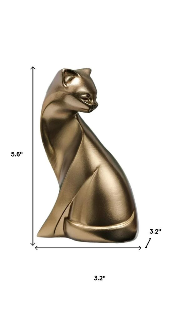 6" Bronze Resin Cat Figurine