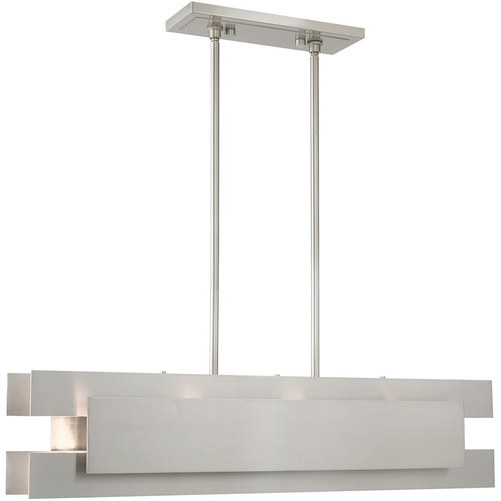 36" Silver Plated Industrial Chandelier