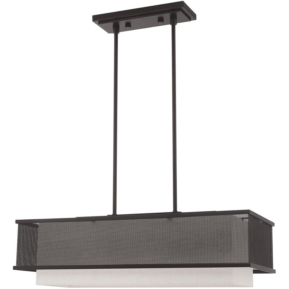 30" Bronze Steel Shade Chandelier