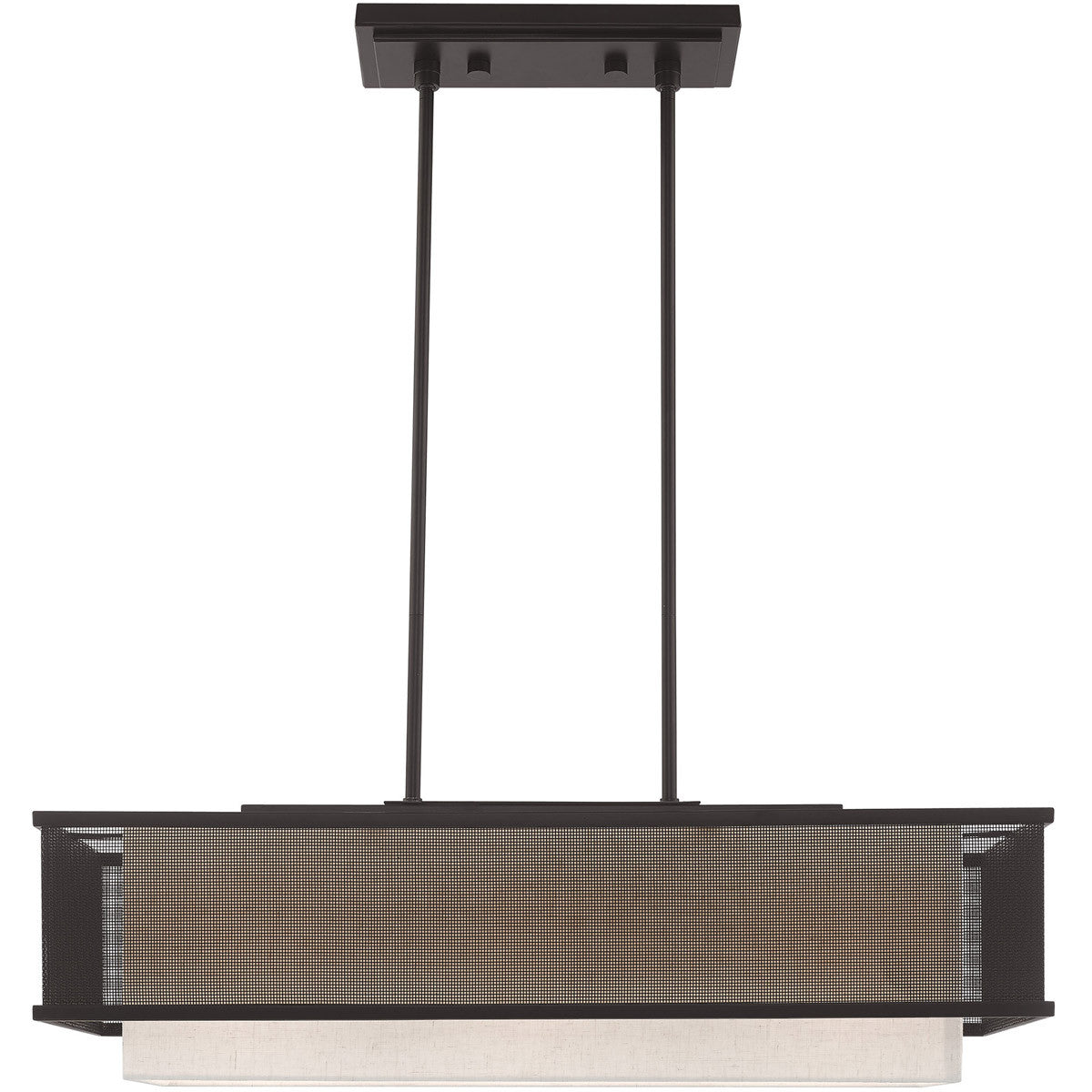 30" Bronze Steel Shade Chandelier