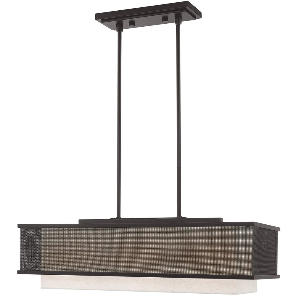 30" Bronze Steel Shade Chandelier