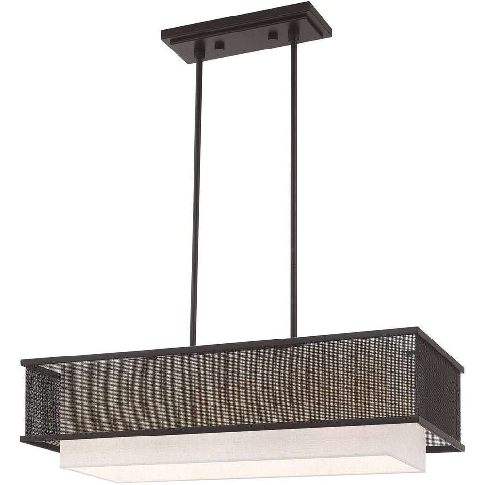 30" Bronze Steel Shade Chandelier