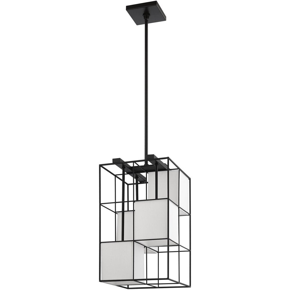 25" Black 4 Cube Cage Pendant Light
