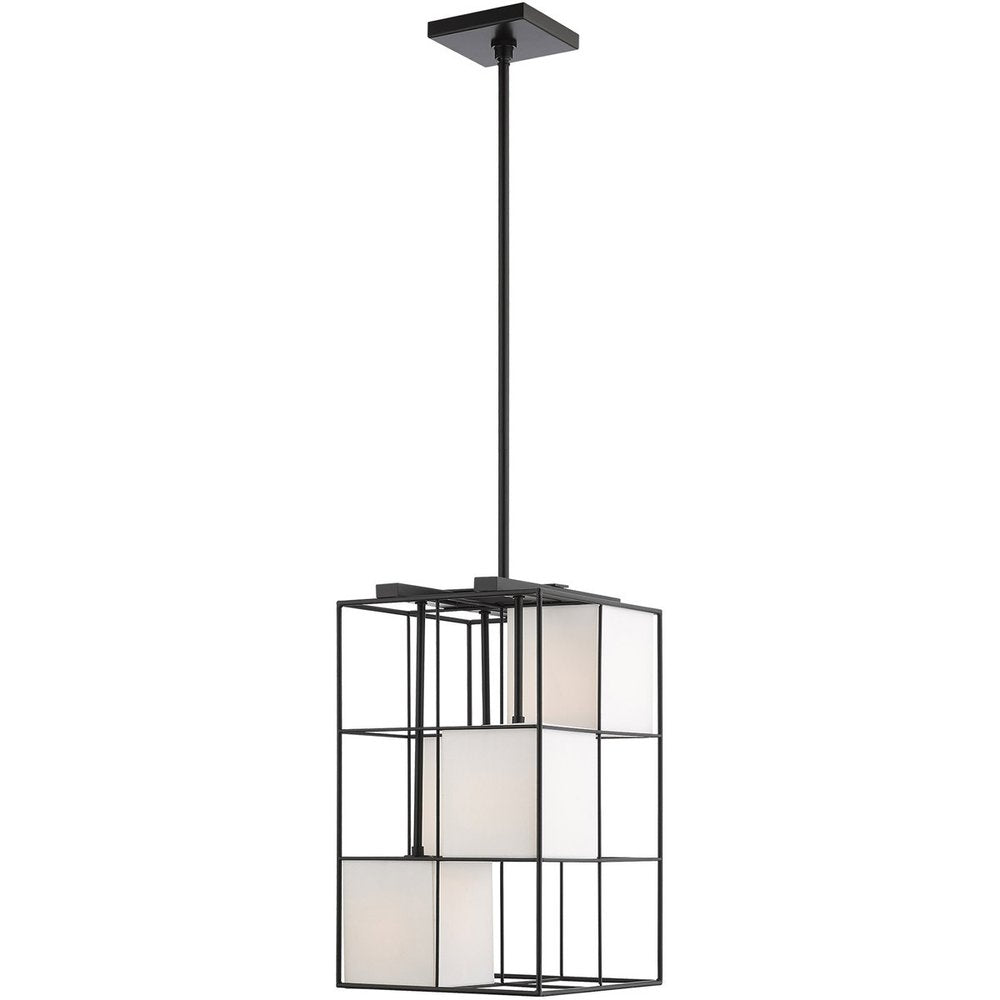 25" Black 4 Cube Cage Pendant Light