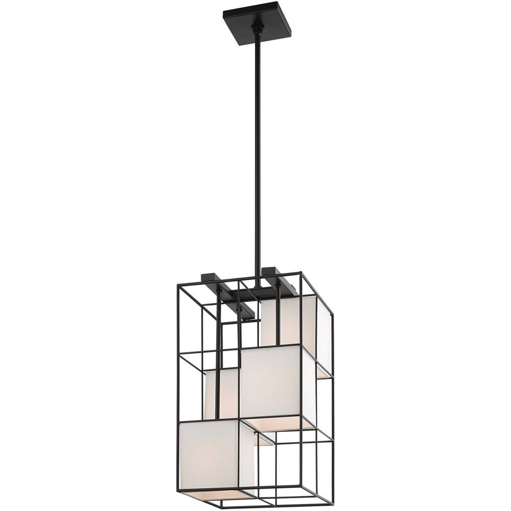 25" Black 4 Cube Cage Pendant Light