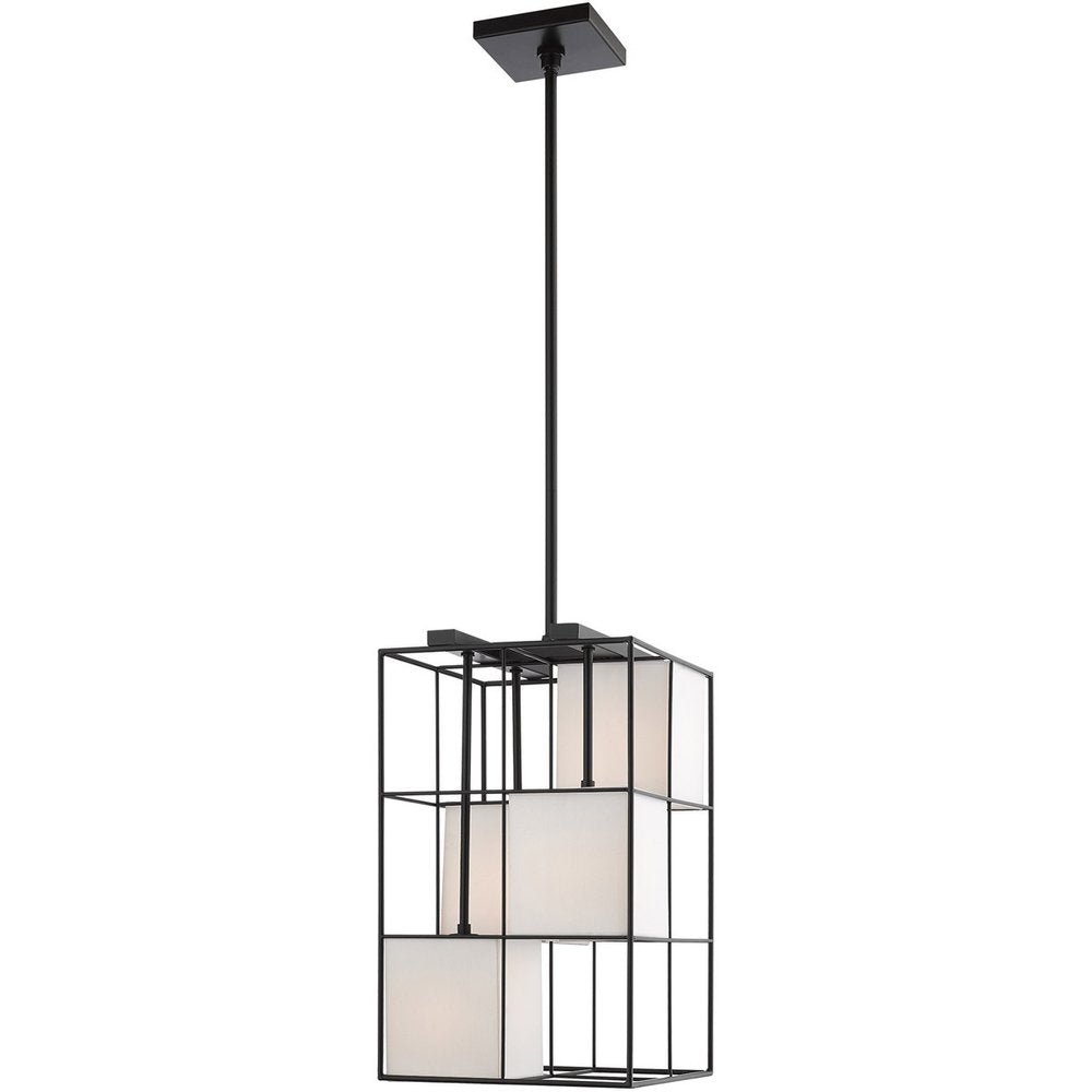 25" Black 4 Cube Cage Pendant Light
