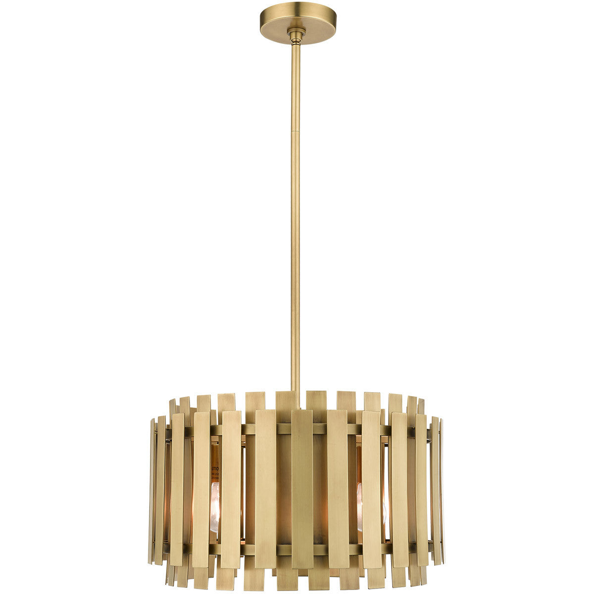 18" Brass Metal Drum Pendant Light