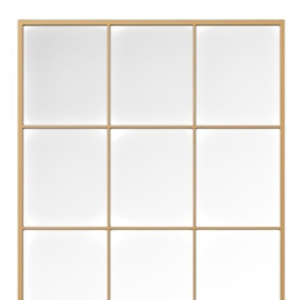 69" Gold Metal Pane Mirror