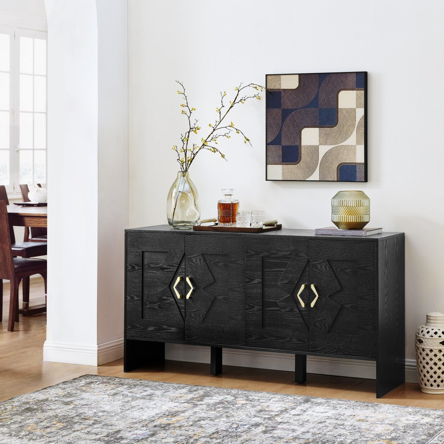 60" Wood Deco Design Sideboard