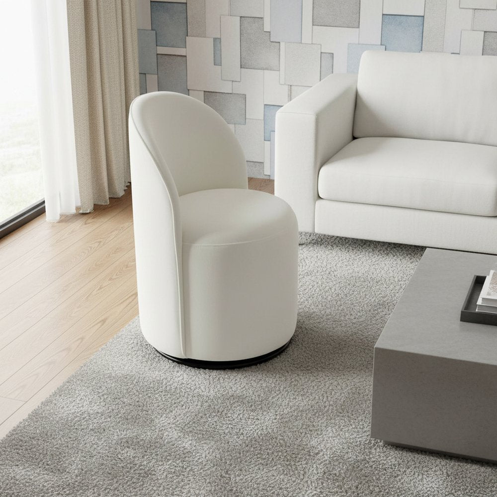 21" Velvet Curved Swivel Dining Chair