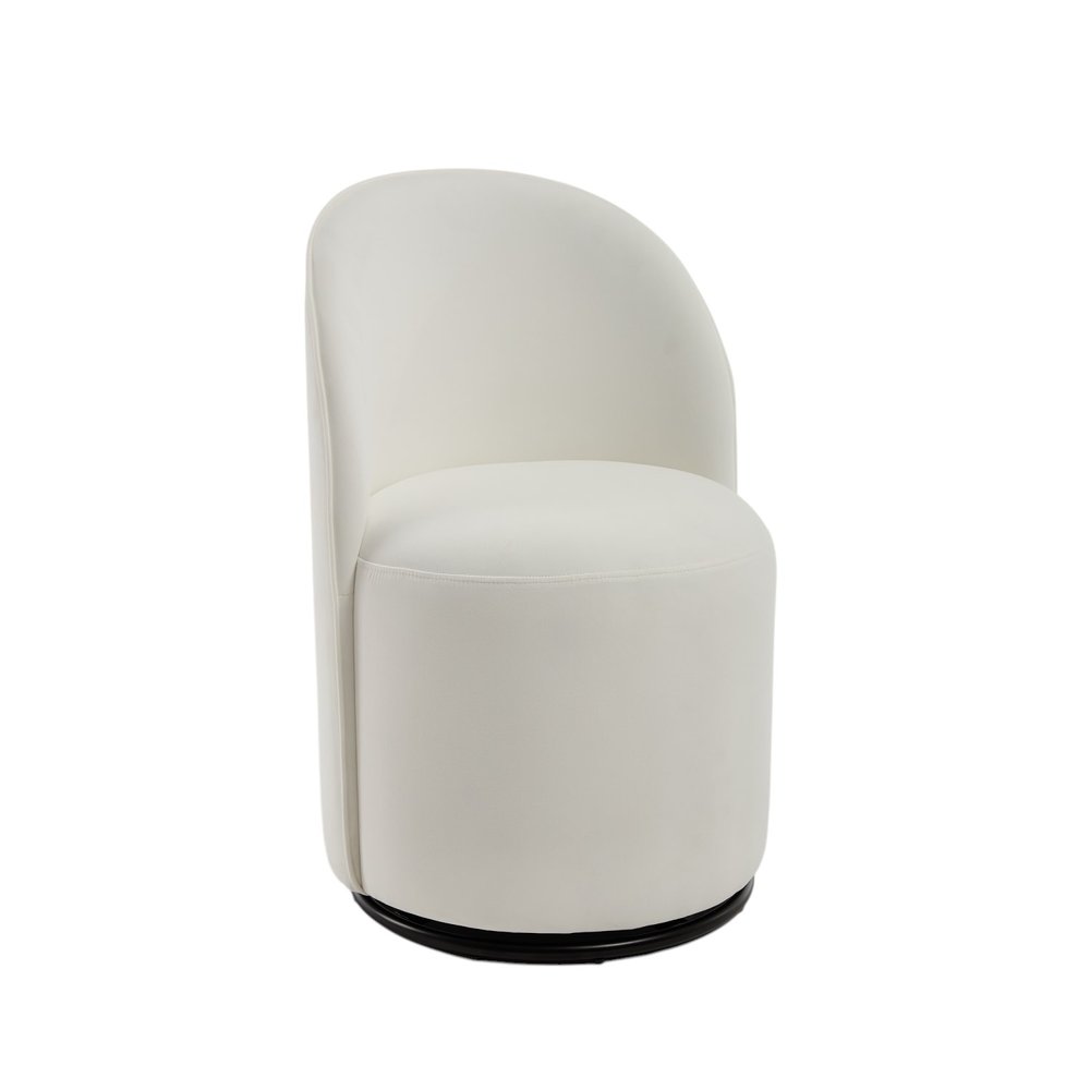 21" Velvet Curved Swivel Dining Chair