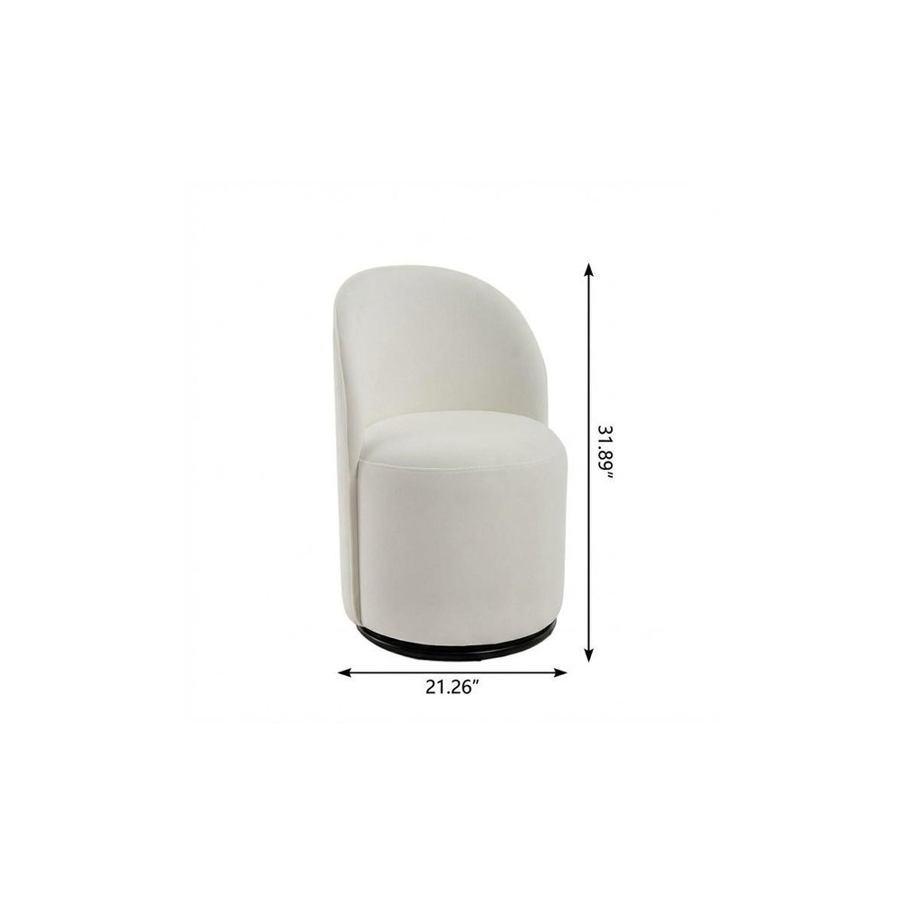 21" Velvet Curved Swivel Dining Chair