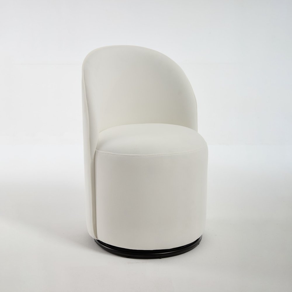 21" Velvet Curved Swivel Dining Chair