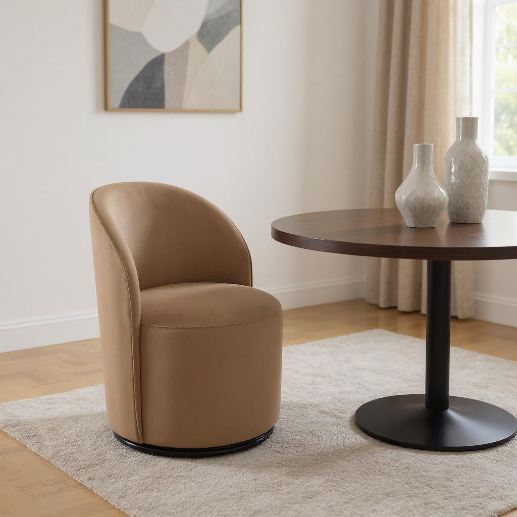 21" Modern Swivel Barrel Dining Chair