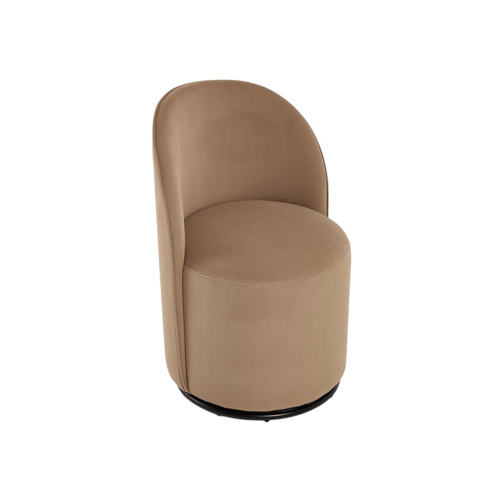 21" Velvet Curved Swivel Dining Chair