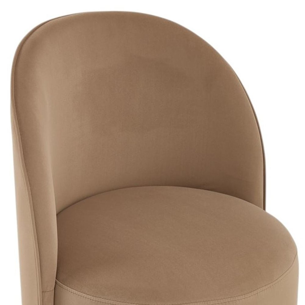 21" Velvet Curved Swivel Dining Chair