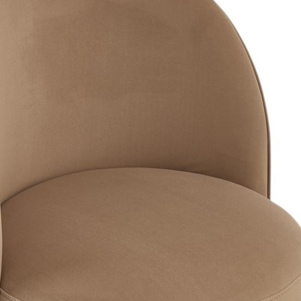 21" Velvet Curved Swivel Dining Chair