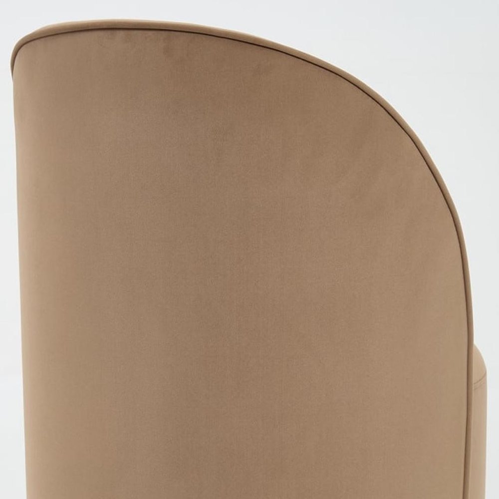 21" Velvet Curved Swivel Dining Chair