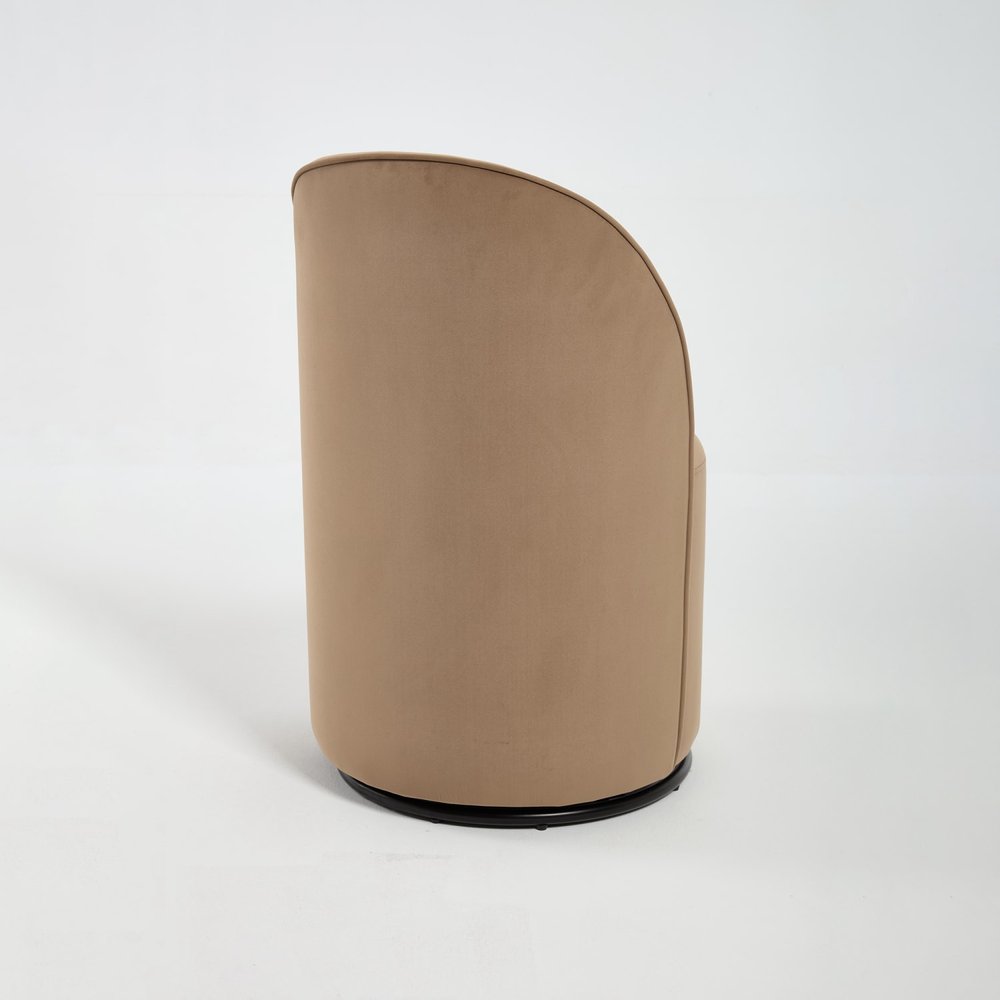 21" Velvet Curved Swivel Dining Chair