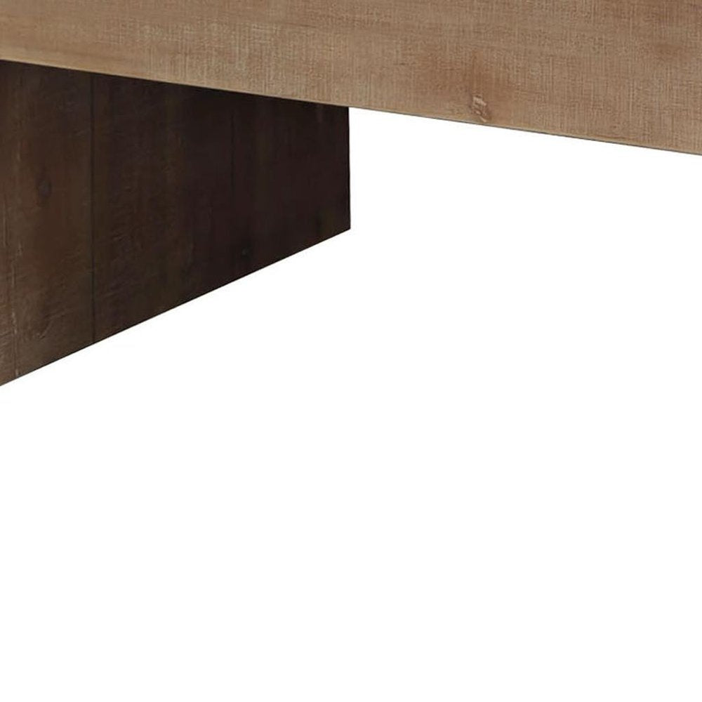 49" Natural Wood Rectangular Coffee Table