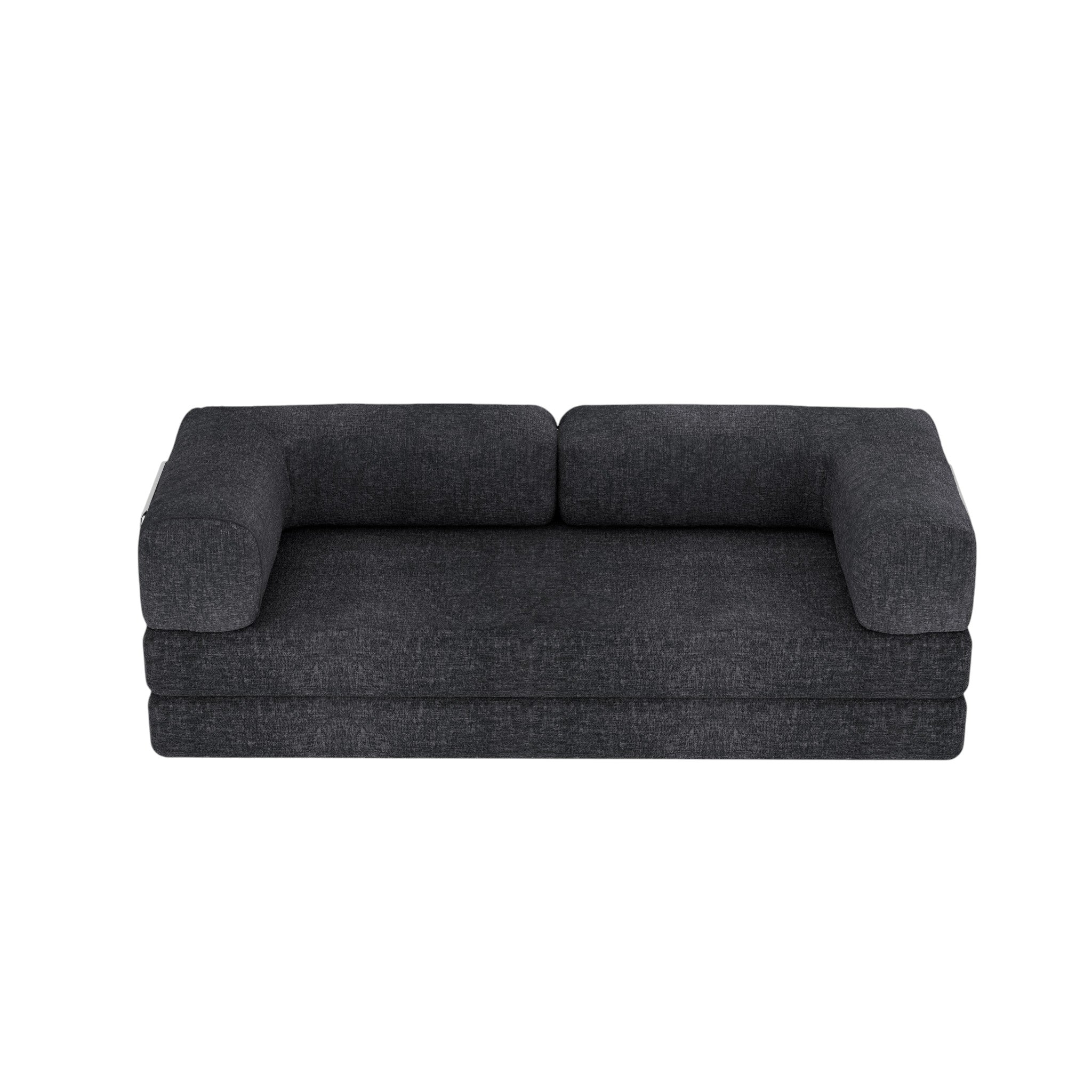 82" Chenille Modular Stainless Steel Sofa