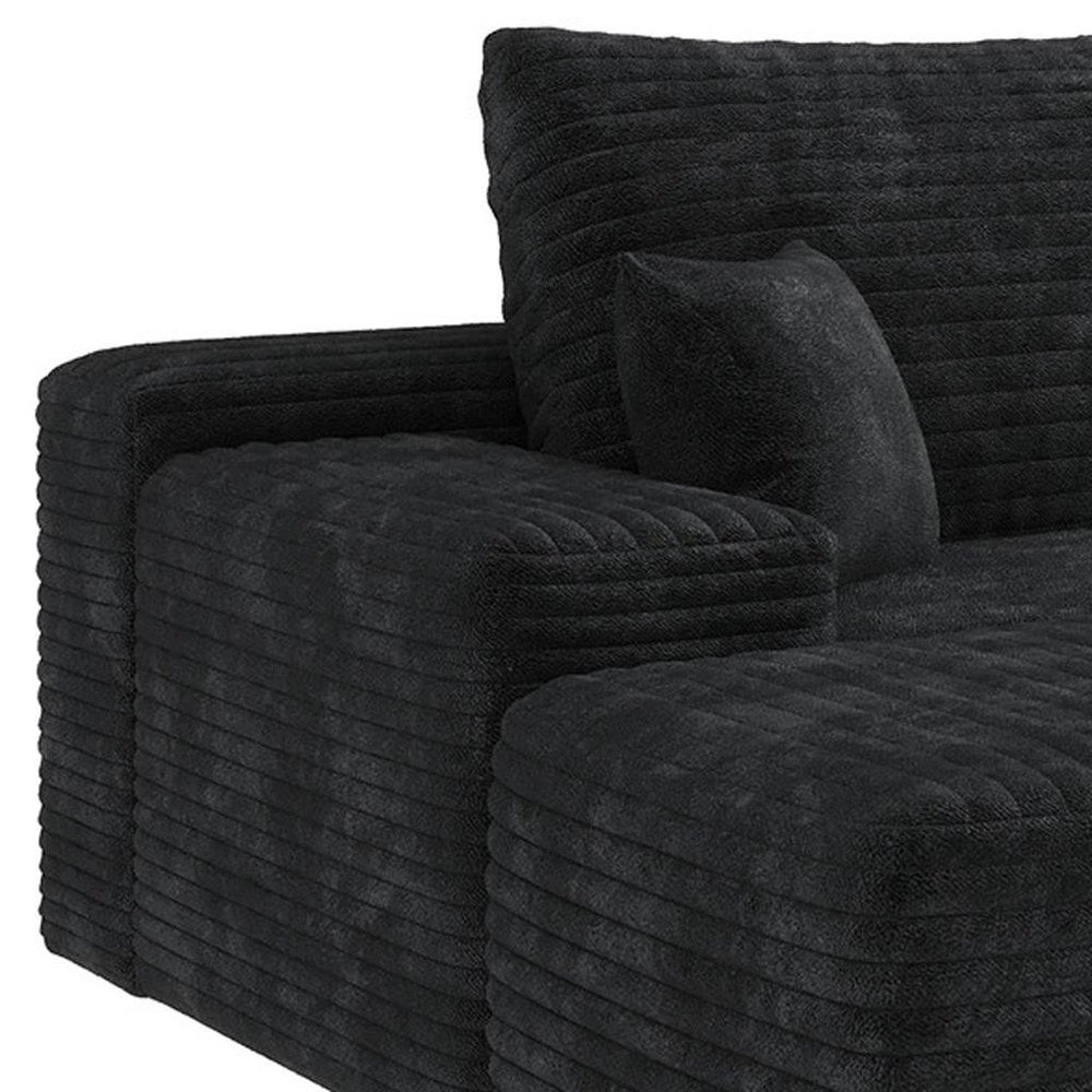 107" Corduroy Compression Foam U-Shape Sectional with Pillows
