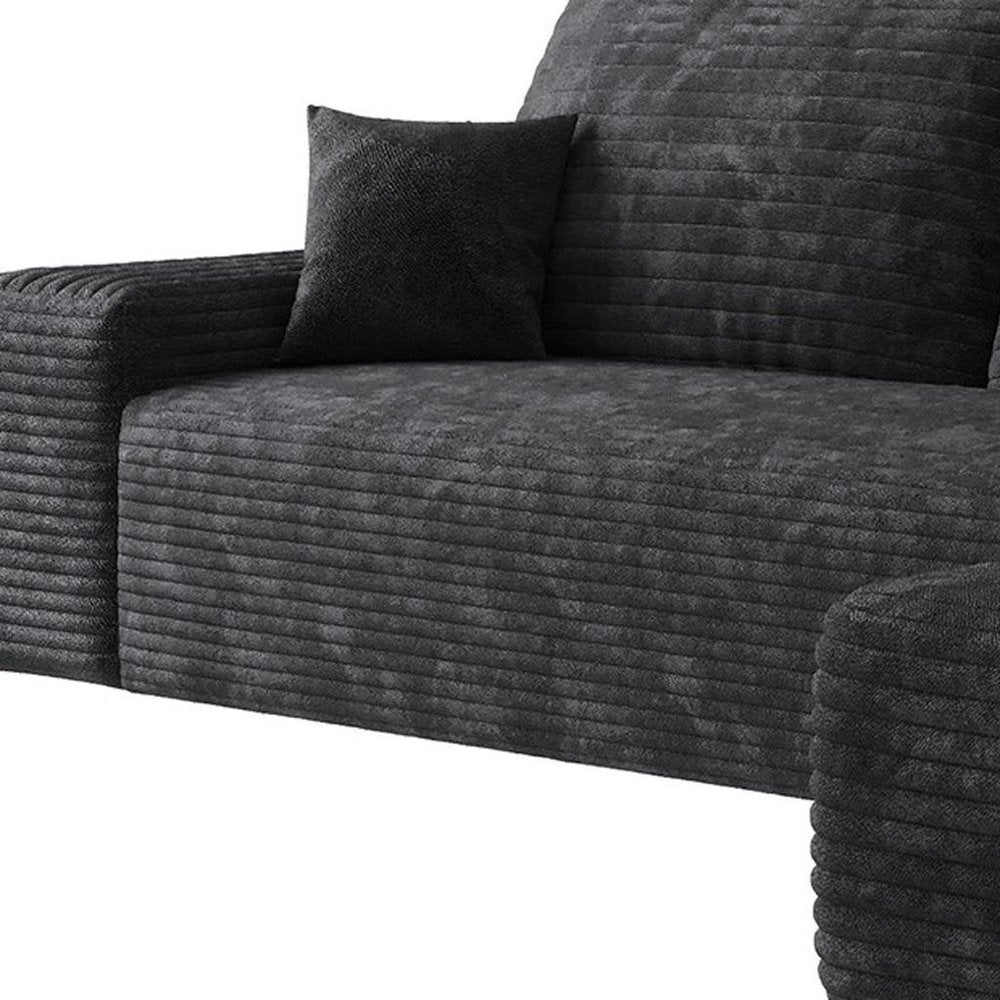 107" Corduroy Compression Foam U-Shape Sectional with Pillows