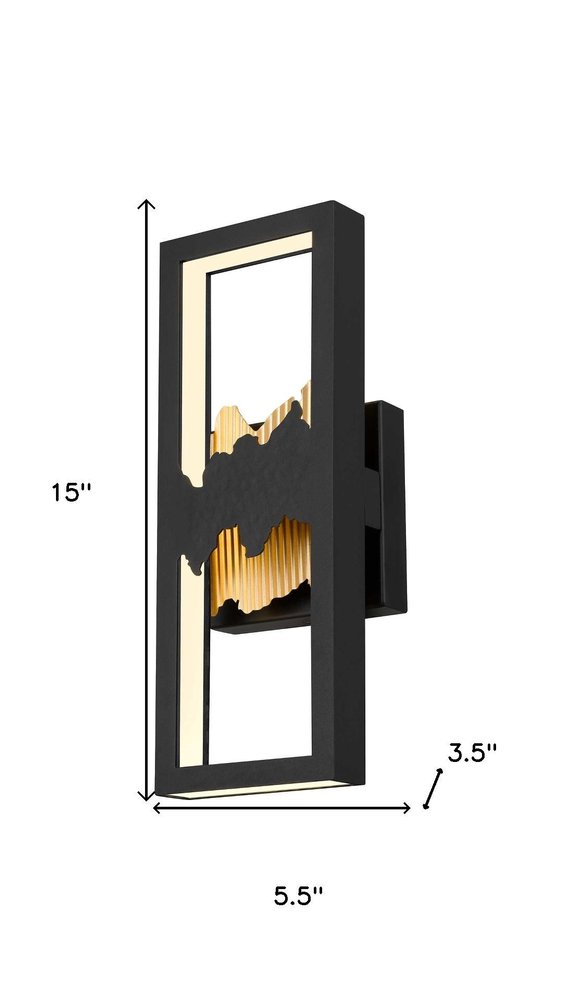 15" Black Metal Shadow Wall Light