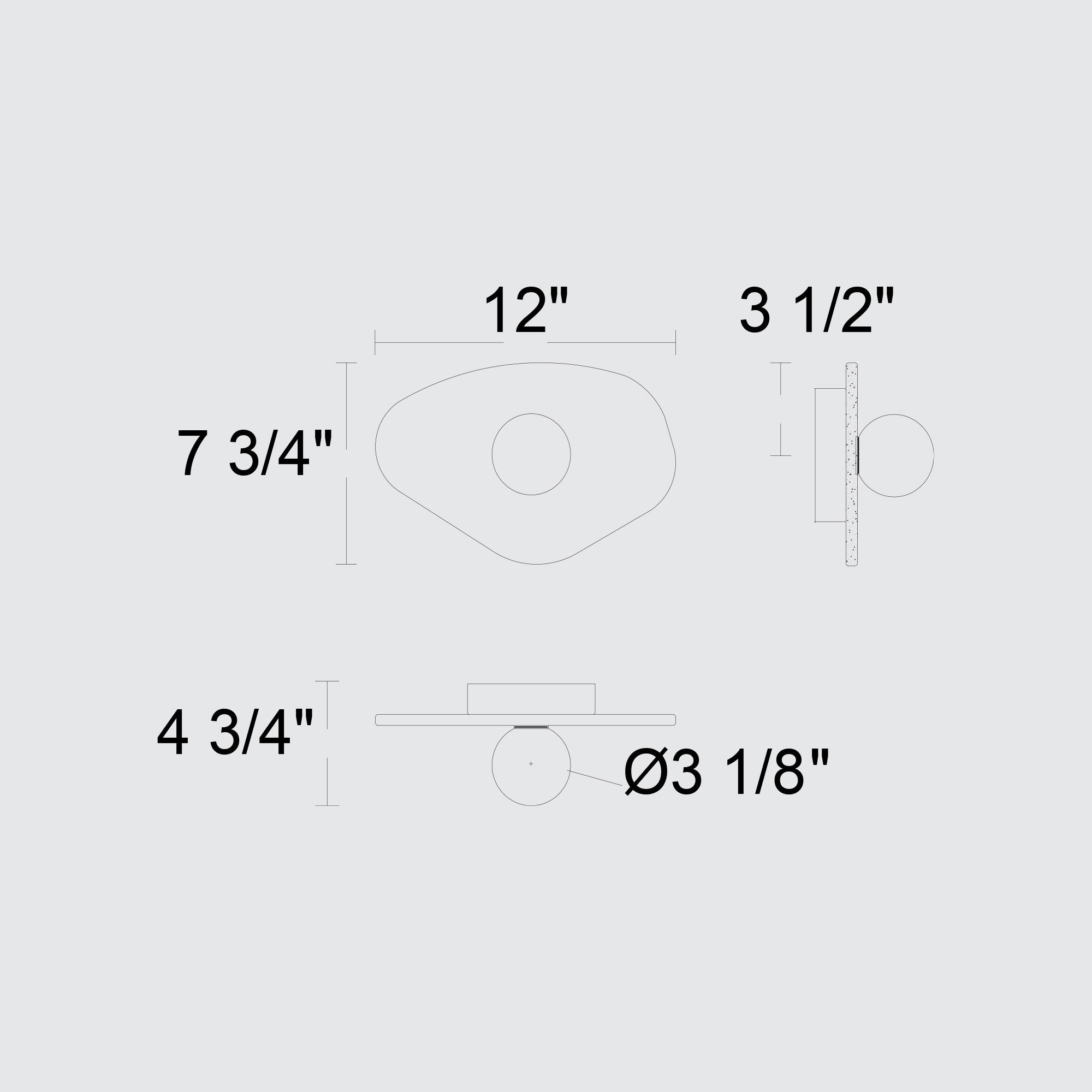 12" White Marble Slab Wall Light
