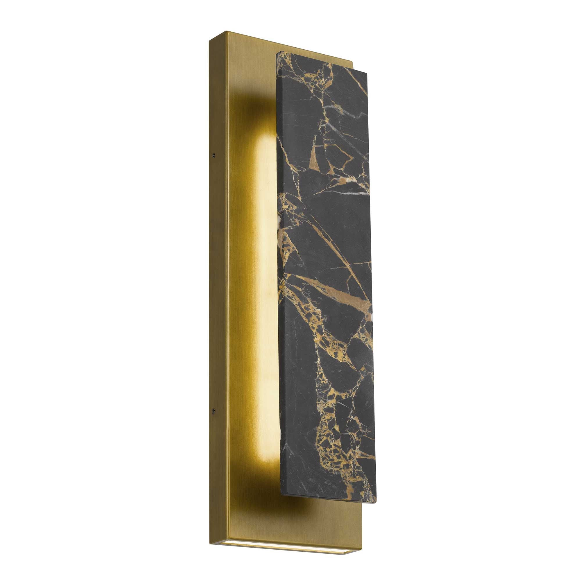 18" Black and Gold Slab Wall Light