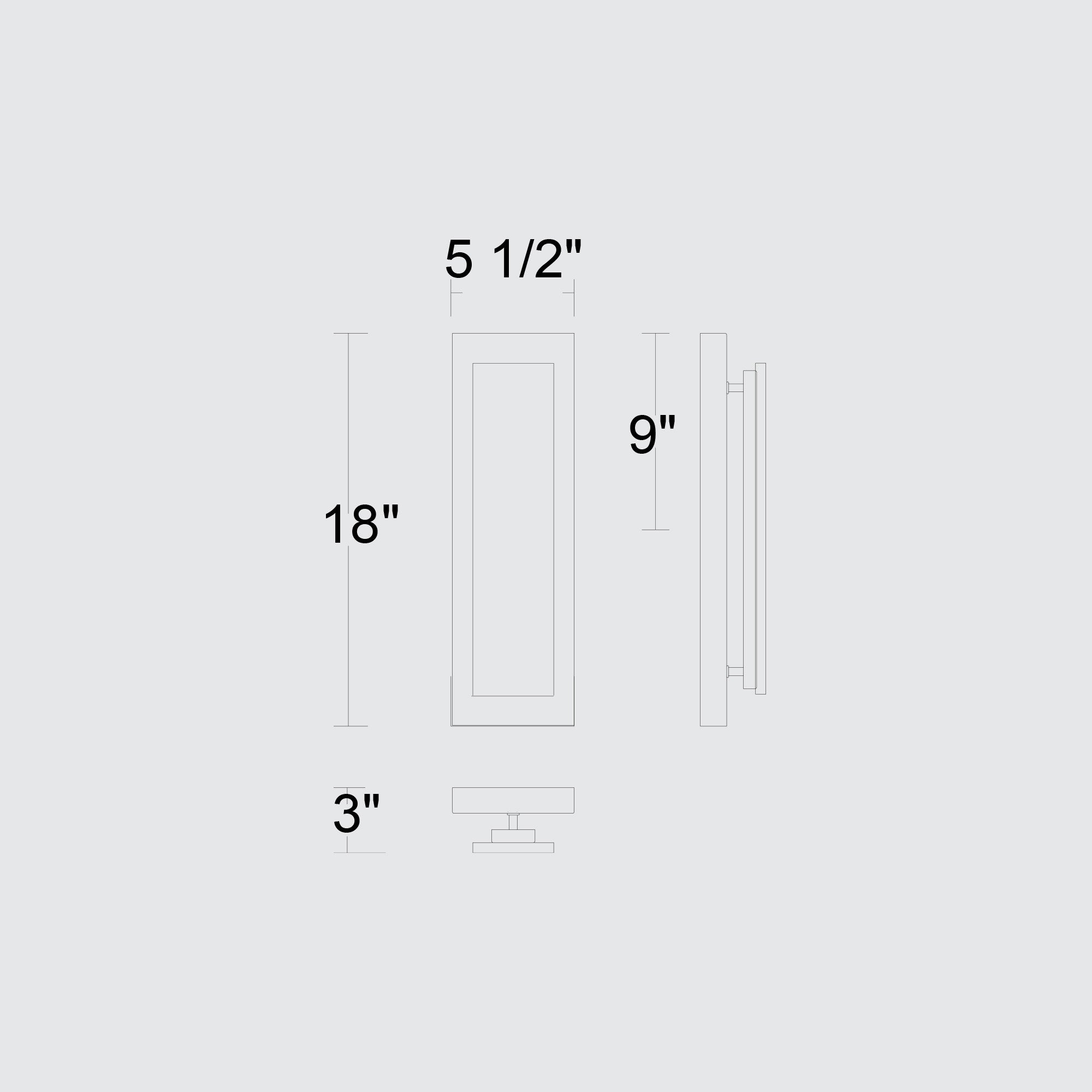 18" Black and Gold Slab Wall Light