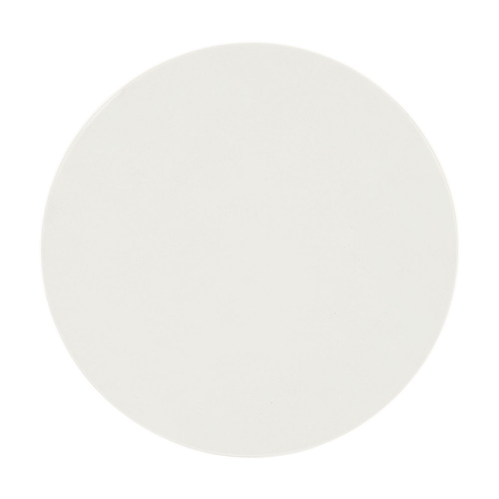 31" White Cement Round Drum Coffee Table