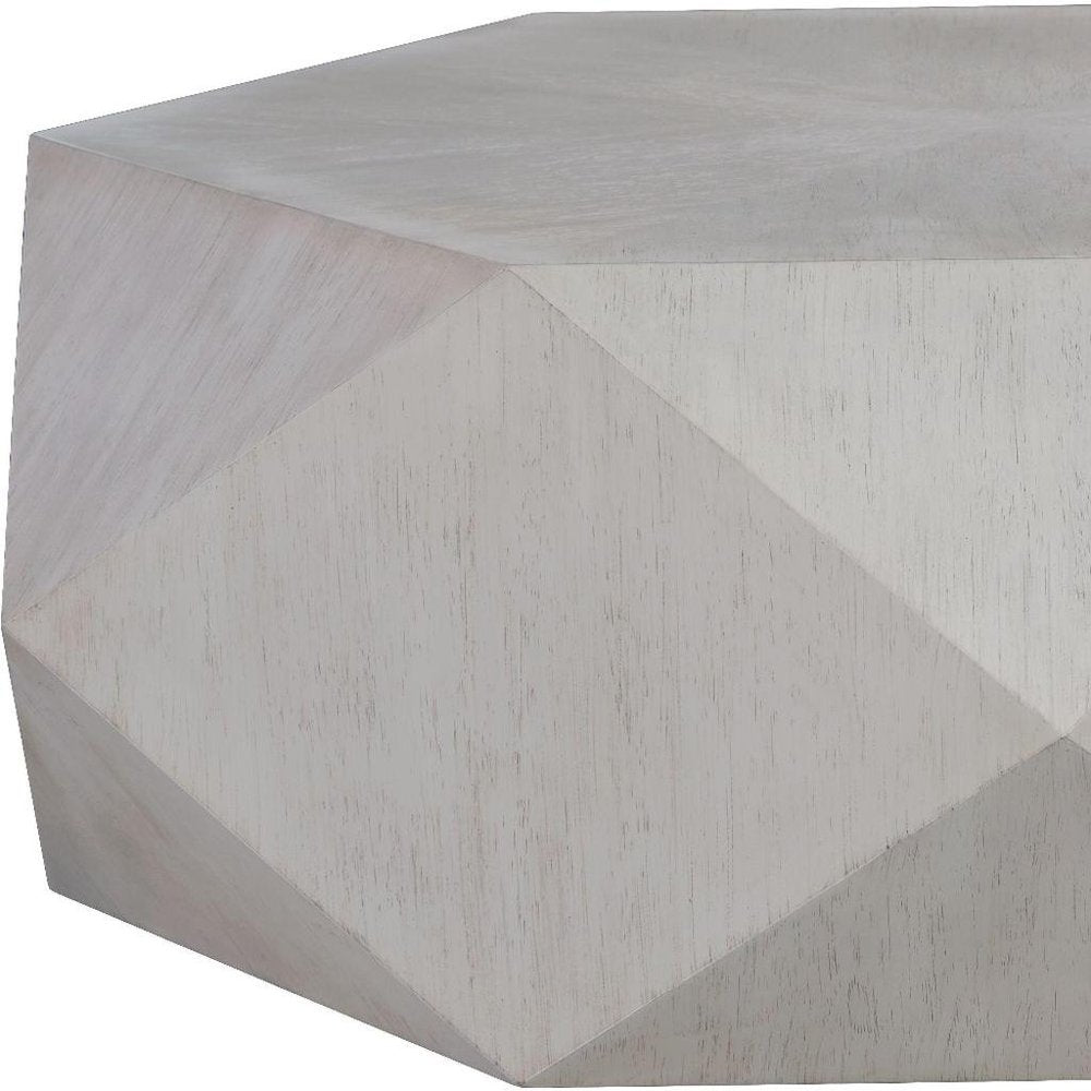 50" Wood Hexagon Block Coffee Table