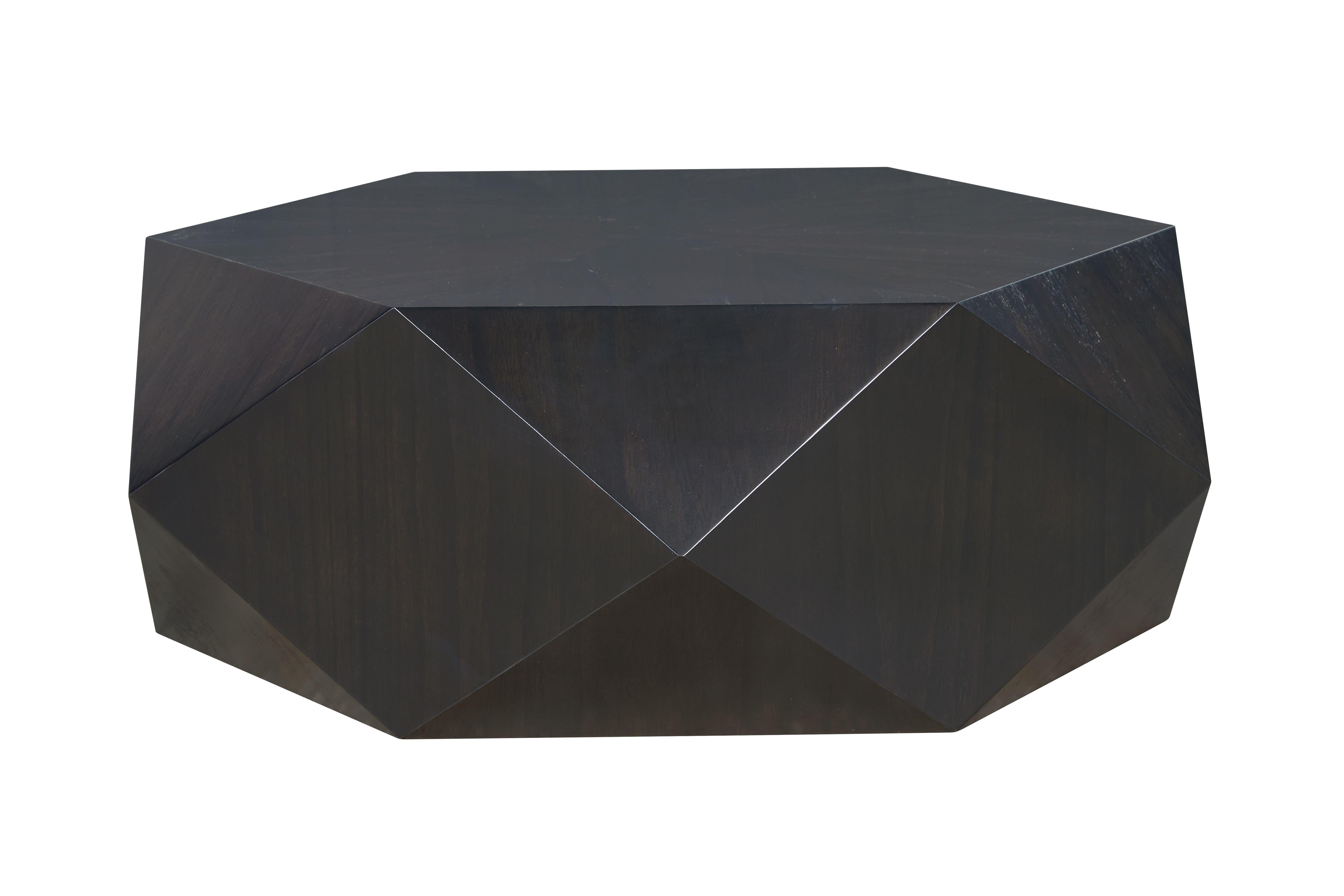 50" Wood Hexagon Block Coffee Table