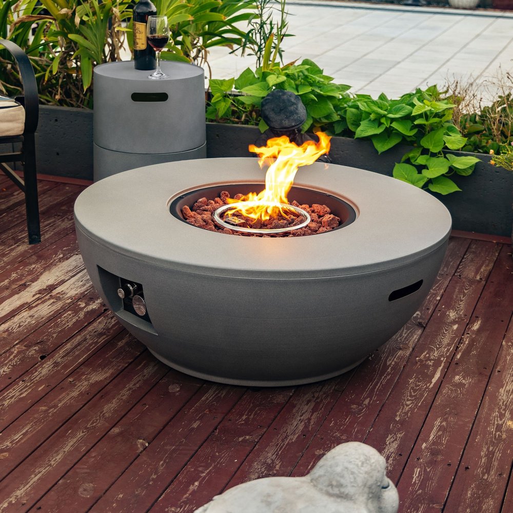 50000 BTU 36" Gray Bowl Propane Fire Pit