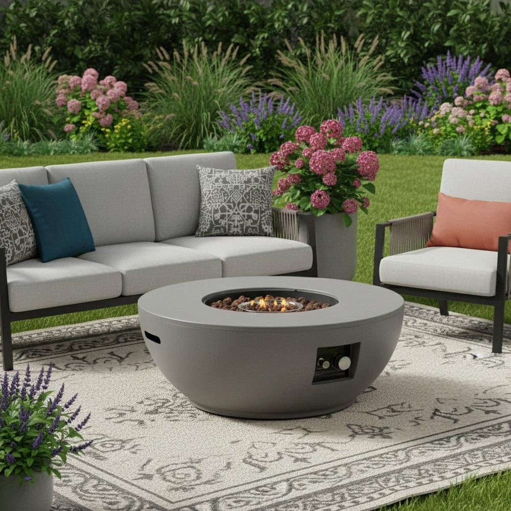 50000 BTU 36" Gray Bowl Propane Fire Pit
