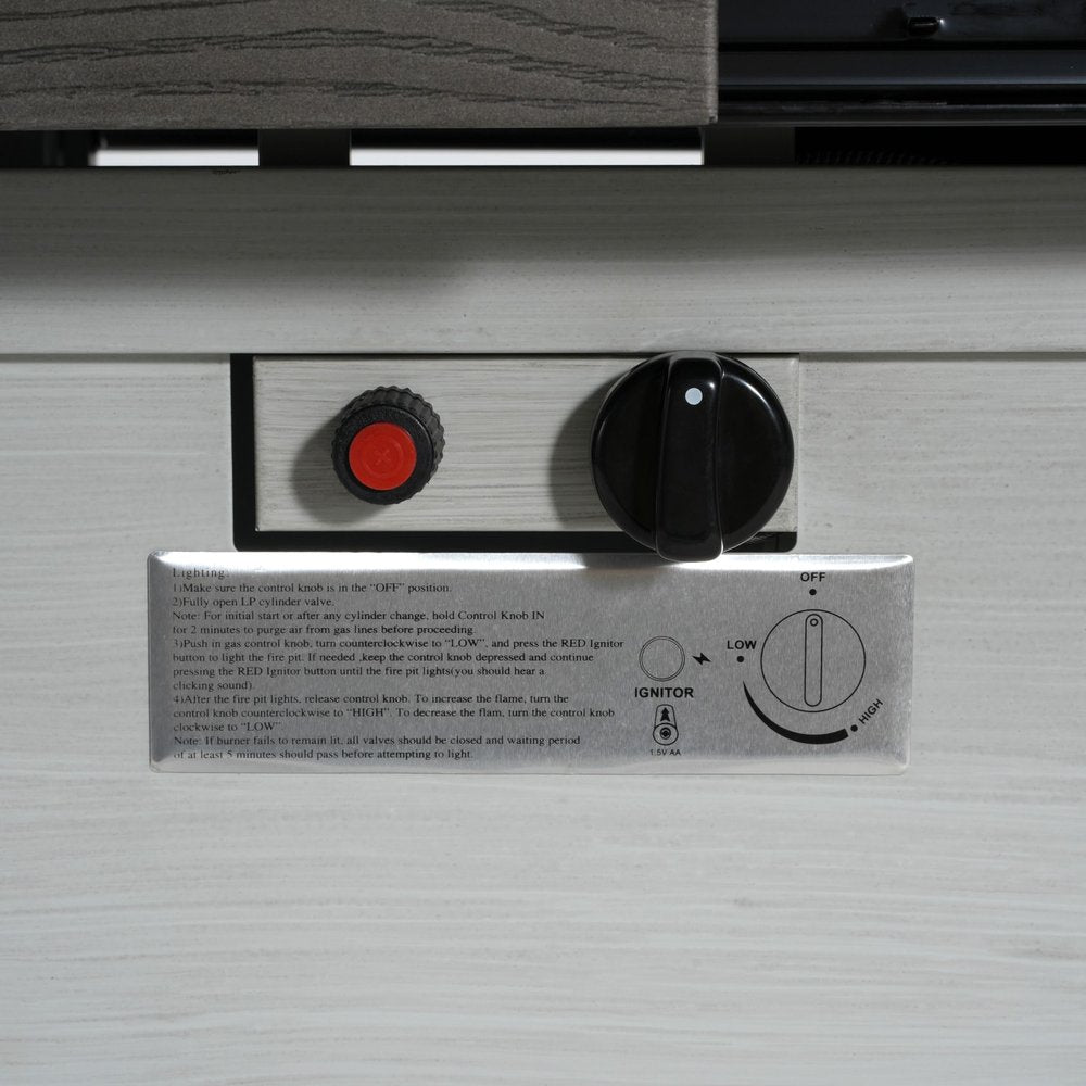 50000 BTU 60" Gray Extendable Top Propane Fire Pit