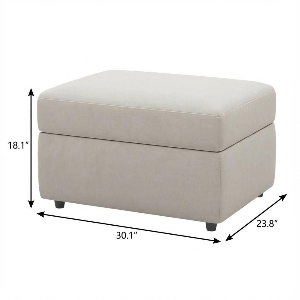 30" Velvet Storage Ottoman