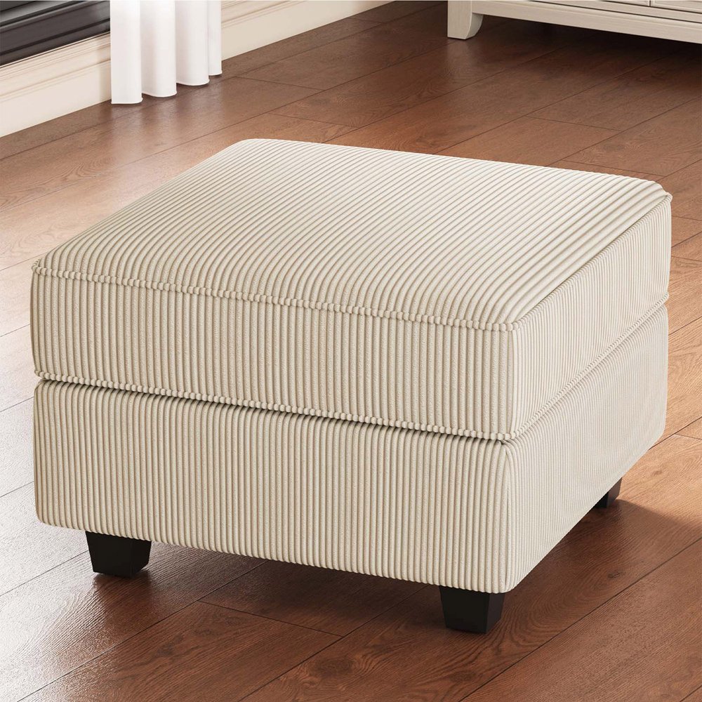 26" Corduroy Storage Ottoman