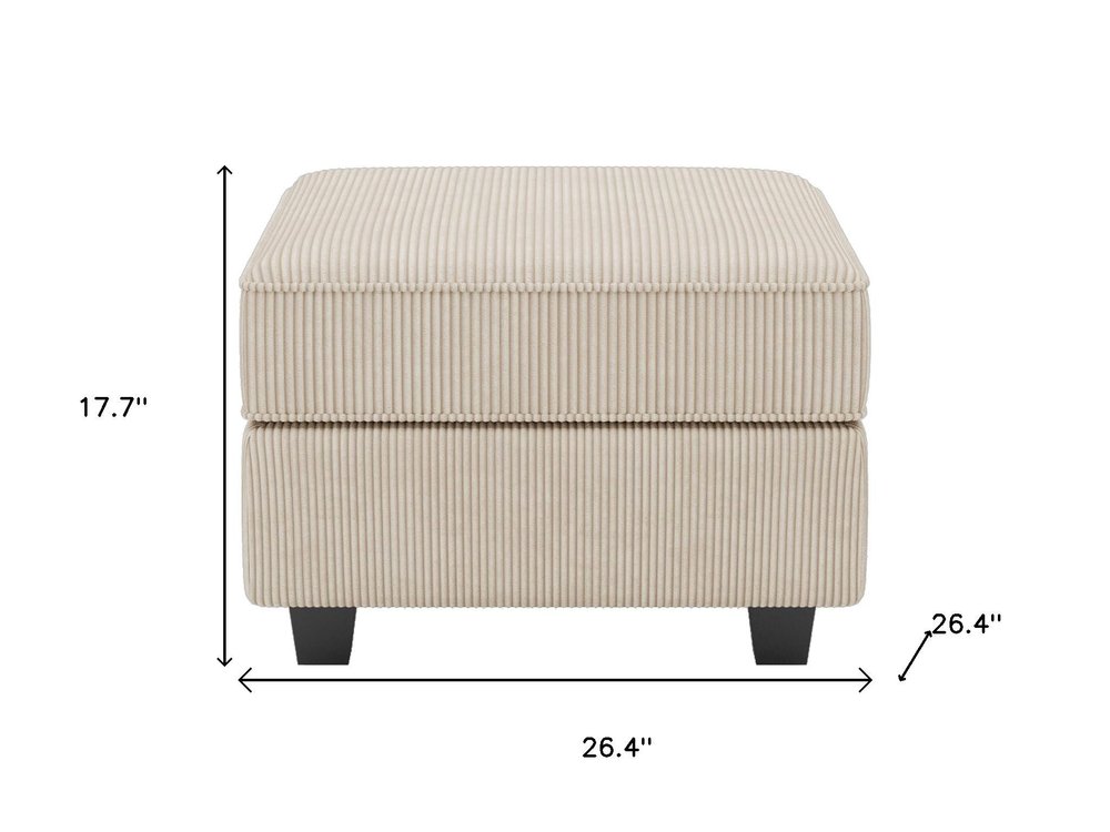 26" Corduroy Storage Ottoman